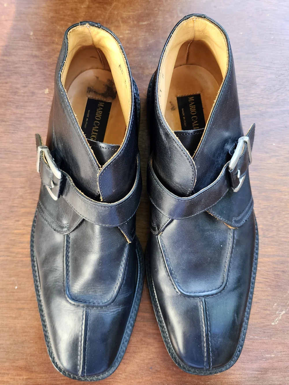 Mario Caligiuri Italy Black Leather Monk Strap Boots [11]